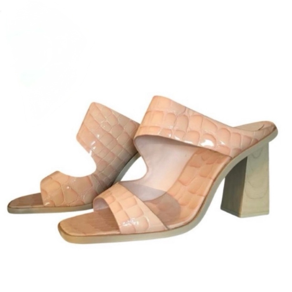 Vince Camaro Imagine Croc-Embossed Heeled Mules